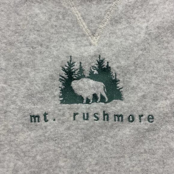 80s Prairie Mountain Mt Rushmore Crewneck L Gray USA Made 100 Cotton Buffalo - Picture 2 of 12